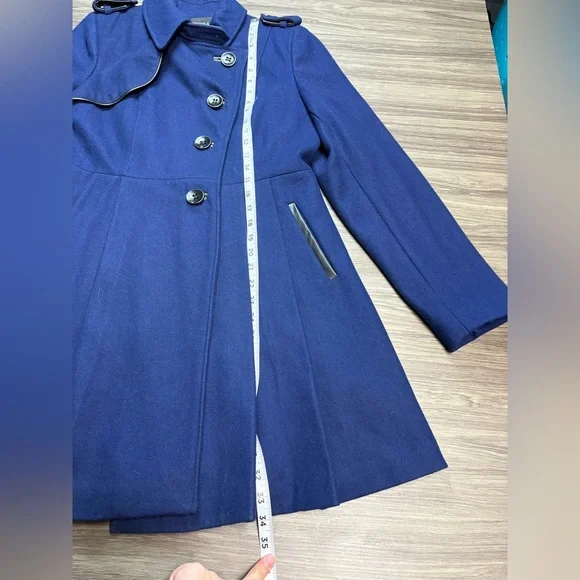 Centigrade Navy Wool Pea Coat Size Small - Picture 3 of 9